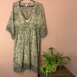 Joie Peasant/ Babydoll Sheer Dress with White Slip dress underneath Size Medium